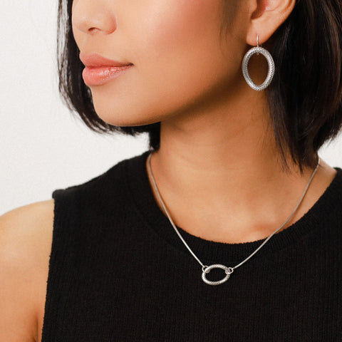 Ori Tao Bijoux Flowing Open Oval Hoop Earrings On